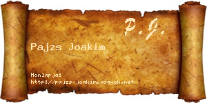 Pajzs Joakim névjegykártya